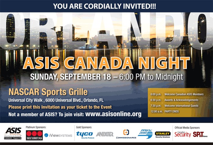 ASIS Canada Night - September 18, 2011